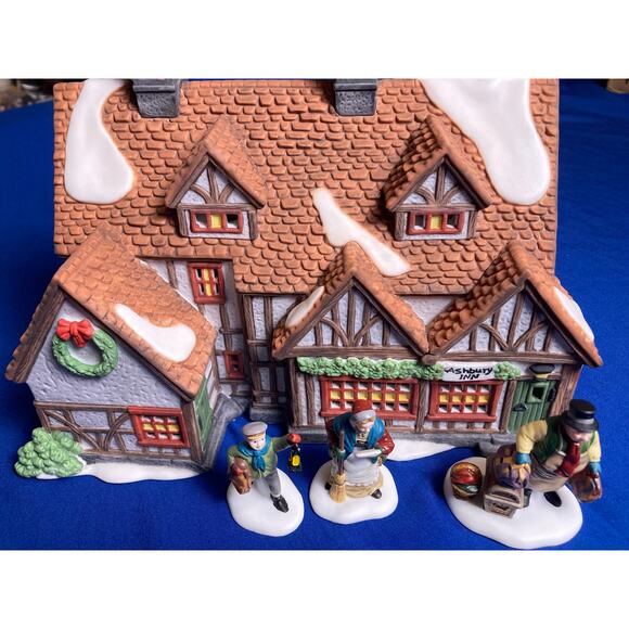 VTG Dept 56 Dickens Village Light Up Ashbury Inn-Town Figures Come into the Inn - Picture 4 of 9